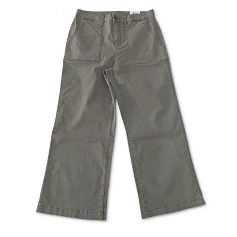 Style & Co Wide-Leg Midrise Core Pants, Olive Drab, 8